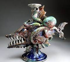 Mitchell Grafton Is A Full Time Ceramic Artist Out Of Panama City Florida Description From Prettyawfulthings Com I S Sculpture Clay Ceramic Art Fish Artwork