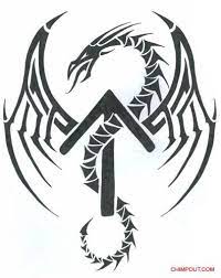 Rune tattoos are reviving an ancient form of viking symbolism for today's manliest ink fans. Tyr With Dragon Norse Tattoo Tribal Tattoos Runes