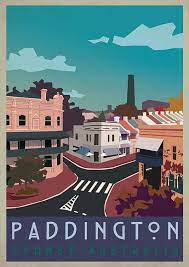Paddington Sydney Australia Travel Illustration Tourism Poster Travel Posters