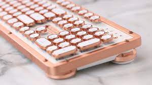 This Rose Gold Keyboard Is The Prettiest Thing We Ve Ever Laid Eyes On Rose Gold Aesthetic Rose Gold Retro Home Decor