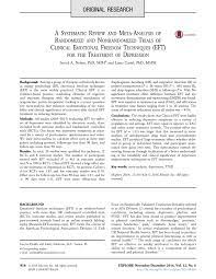 Pdf A Systematic Review And Meta Analysis Of Randomized And Nonrandomized Trials Of Clinical Emotional Freedom Techniques Eft For The Treatment Of Depression
