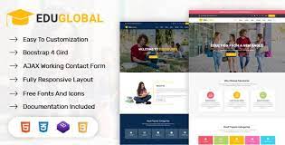 Education Lms And Courses Html Template For Educational Site Eduglobal In 2020 Education Templates School Template Education