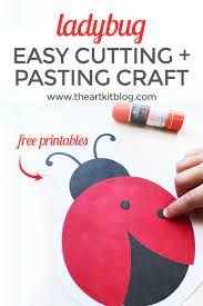Observe them ripping, snipping, fringing, and cutting on straight and zig zag lines. Ladybug Cutting And Pasting Activity For Kids Free Printable Included The Art Kit