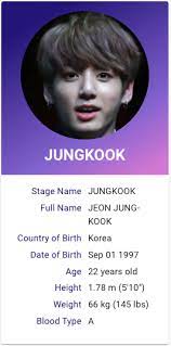 Jungkook Bts Profile Bts Ages Bts Name Jungkook
