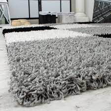 Der hochflorteppichboden oder auch langflorteppichboden oder shaggy andere hochflor teppiche reinigungstricks gibt es auch bei stärkeren verschmutzungen. Shaggy Teppich Hochflor Langflor Gemustert In Karo Grau Schwarz Weiss Ebay