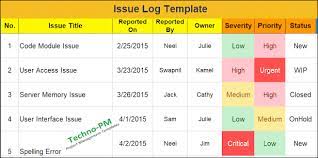It also a usual practice for large corporations to segregate the issues based on various categorization. What Is An Issue Log Download Issue Log Template Excel Project Management Templates