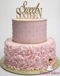 The birthday cake has been an integral part of the birthday celebrations. I Got To Make This For The Daughter Of A Friend My First Time Making Those Ruffles They Re A Lot Sweet 16 Birthday Cake 16 Birthday Cake Sweet Sixteen Cakes