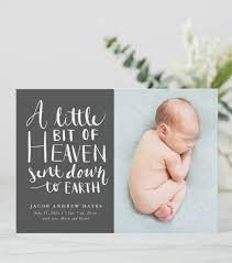 Baby Boy Photo Little Heaven Sent To Earth Birth Announcement Zazzle Com In 2021 Boy Birth Announcement Card Baby Announcement Cards Birth Announcement Boy