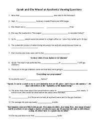 Approximately how many jews were killed in 4. Elie Wiesel Oprah Worksheets Teaching Resources Tpt