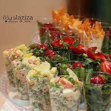 Welcome To Laziza On Instagram أكواب سلطة طلبية اليوم بالعافية عليكم والحمدلله تصويري عدستي Food Displays Food Decoration Buffet Food