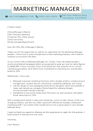 Marketing Manager Cover Letter Sample Resume Genius