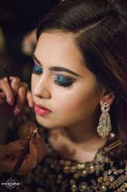 Beautiful Teal Green Shimmer Eye Makeup For A Sangeet Night Wedmegood Wedmegood Indianweddings Makeup Eyema Blue Eye Makeup Shimmer Eye Makeup Eye Makeup