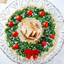 Celebrate the holiday season with these excellent christmas appetizer recipes from the chefs at food network. Easy Christmas Appetizer Hummus Wreath Two Healthy Kitchens