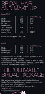 Wedding Hairstyle Price List Wedding Hair And Makeup Makeup Prices Makeup Price List