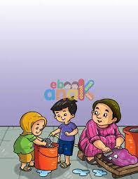 Mewarnai Gambar Mencuci Baju Kartun