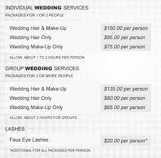 Wedding Hairstyle Price List Wedding Hair And Makeup Wedding Hairstyles Makeup Prices