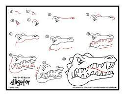 How To Draw An Alligator Owls Drawing Alligators Art Drawings