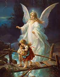 Guardian Angel Proctects Children Victorian Era 04 Angel Art Angel Painting Guardian Angels