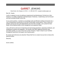 Best Facility Lead Maintenance Cover Letter Examples Livecareer