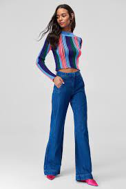 Mavi Bol Paca Yuksek Bel Flare Jean Trendyolmilla Trendyol Moda Stilleri Flare Jean Yuksek Bel