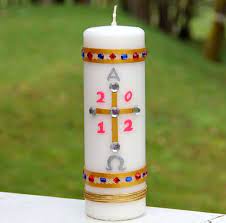 We 39 Ve Been Making Our Own Easter Paschal Candles For Years Now Our Family Lights It On Easter Sunday And Easter Candles Paschal Candle Catholic Easter