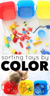 Sorting Toys By Color Activity For Toddlers I Can Teach My Child Color Activities For Toddlers Toddler Activities Color Activities
