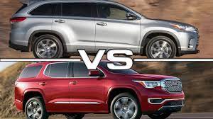 Compare msrp, invoice pricing, and other features on the 2020 gmc acadia and 2020 toyota highlander. Toyota Highlander Vs Gmc Acadia Youtube