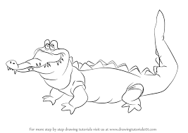 Step By Step How To Draw The Crocodile From Peter Pan Drawingtutorials101 Com Disney Drawings Disney Character Drawings Peter Pan Drawing