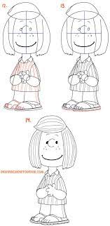How To Draw Peppermint Patty From The Peanuts Movie Easy Tutorial How To Draw Step By Step Drawing Tutorials Snoopy Drawing Cartoon Drawings Drawings