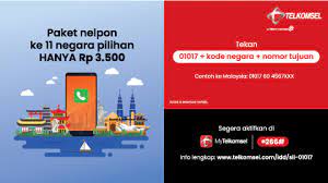 Telkomsel terkenal sebagai provider untuk telepon genggam dengan kelebihannya yakni memiliki sinyal yang kuat, bahkan lebih kuat dibanding provider lainnya. Idd 01017 Telkomsel