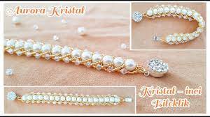 Kristal Inci Bileklik Taki Tasarim Cok Sik Ve Cok Kolay Taki Modeli Boncuklu Bileklikler Inci Bileklik Bileklik