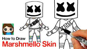 How To Draw Marshmello Fortnite Skin Youtube Drawing Lessons For Kids Cute Drawings Drawings