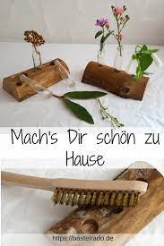rustikale blumenvase aus holz und ein bisschen glas bastelrado blumenvase blumen vase holzblumen