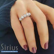 G Renk 1 19 Karat Pirlanta 5 Tas Yuzuk Alyans Yuzuk Taki