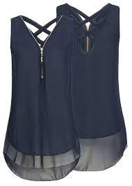 Tunic Tankie T Georgia Bee Chiffon Tops Chiffon Sleeveless Top Women Shirts Blouse