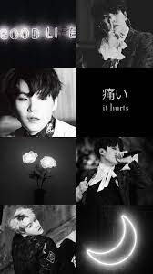Pin By Hqnsese On Kpop Bts Suga Black Aesthetic Wallpaper Bts Black And White