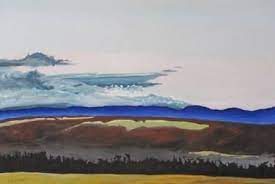Art Large Landscape Oil Painting Sky Clouds Mountains Eastern Townships Quebec Canada By Fournier Blue Appalachian Ridge Painting Oil Painting Landscape Large Oil Painting Large Painting