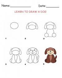 Printable Activities Draw A Dog Art Drawings For Kids Animal Drawings Drawings
