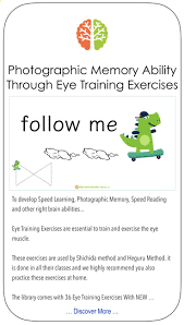 Photographic Memory Ability Through Eye Training Exercises Right Brain Photographic Memory Training Eye Exercises