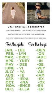 Pin By Misty James On Fun Stuff Baby Name Generator Baby Names Utah Baby