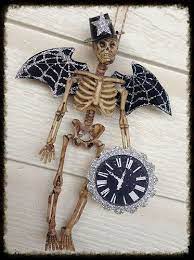 Creepy Halloween Decoration Skeleton Bat Gentleman For Etsy Creepy Halloween Decorations Halloween Skeleton Decorations Halloween Ornaments