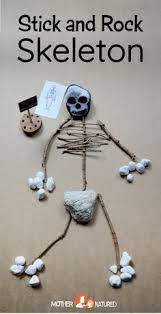 Use Natural Materials To Make A Skeleton Perfect For Halloween Or As An Activity To Learn About Bones Halloween Party Supplies Halloween Activities Body Craft