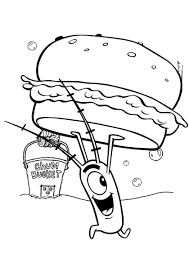 Plankton Stole A Krabby Patty High Quality Free Coloring From The Category Spongebob Squarepants More P Cartoon Coloring Pages Spongebob Coloring Spongebob