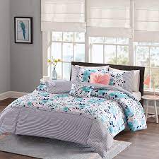 Find great deals on ebay for amazon bedding. Amazon Com Intelligent Design Delle Comforter Set Full Queen Size Blue Floral Stripes 5 Piece Bed Sets Ultra Soft Microfiber Teen Bedding For Girls Bedroom Home Kitchen