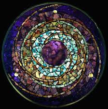 Purple Sun Spiral Gorgeous Glass Mosaic Art Mosaic Stained Stained Glass Mosaic
