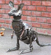 Scrap Metal Kangaroo Recycled Metal Art Scrap Metal Art Metal Tree Wall Art