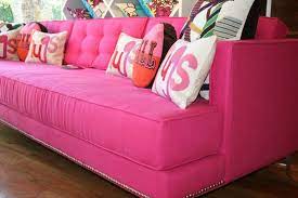 Room Service S Down With Love Sofa 1 900 Features Textured Pink Shopping For Unabashedly Pink And Pretty Sofas Popsu Pink Sofa Pink Couch Pink Furniture