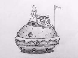 Drawing Of Spongebob And Patrick In Patty Mobile Drawings Spongebob Artwork