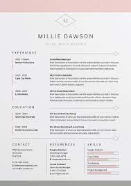 Resume Cv Millie Resume Design Professional Resume Design Template Resume Design