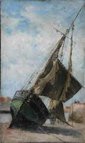Bateau De Peche Echoue Dans Le Port De Dieppe Frank Myers Boggs 1905 Oil On Panel 19 4 X 11 5 Chateau Musee Dieppe Beaux Arts Paris Dieppe Peintre